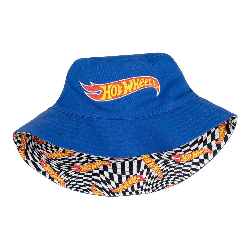 Hot Wheels Boys Checkerboard Logo Reversible Bucket Hat