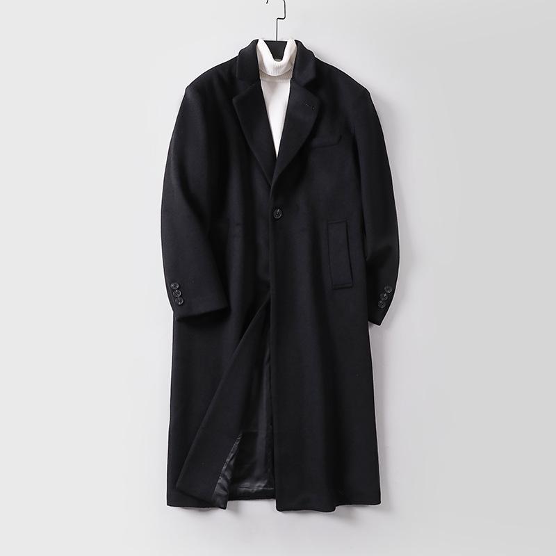 Men's Plus Size Woolen Windbreaker - Autumn/Winter British Style Korean Casual Jacket
