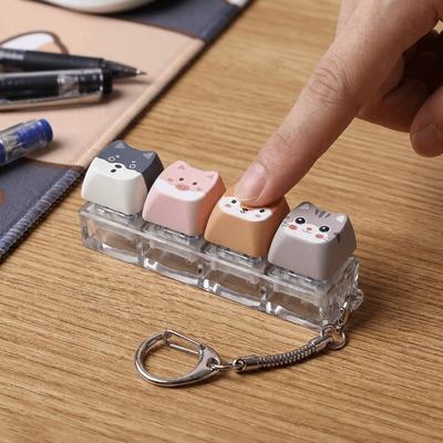 Detachable Fidget Button Keyring Mini Size Stress Relief Bag Pendant School