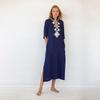 European & American Rayon Stand-Up Collar Embroidered Long Beach Robe for Women