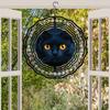Hängendes Windspiel Perle Schwarzes Katzenmuster Windrichtungs-Kreisel Metalldekor für Außen Garten Terrasse Innenraum Ideales Geschenk für Festival