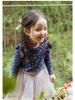 2025 Spring Strawberry Korean Toddler Girls' Puff Sleeve Lace Collar Floral Top
