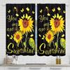 Set Of 2 Golden Butterfly Sunflowered Pattern Printed Curtains Window Decorations Home Room Curtain Polyester