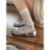 Flat Silver Small Leather Shoes Women's New Summer Season Japanese Round Head Versatile Lolita Mary Jane Single Shoes