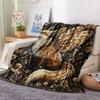 Fox Print Flannel Blanket, High Quality Comfortable for All Seasons, Home Decor, Warmth and Comfort, Perfect for Christmas Gifts