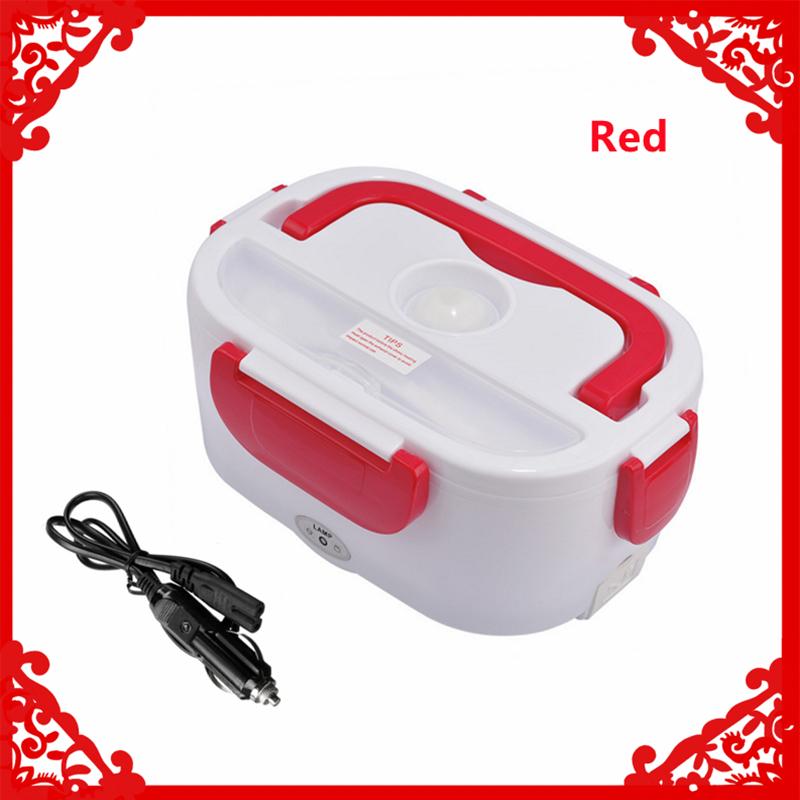 12V Portable Electric Heated Lunch Box Car Electric Heating Lunch Box Rice Food Warmer Container for Travel School Dinnerware