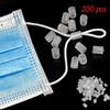 200 Pcs Cord Lock Stopper Toggles for Mask Drawstrings Elastic Elastic Cord Adjuster Buckles Ear Cord Elastic Band Beads