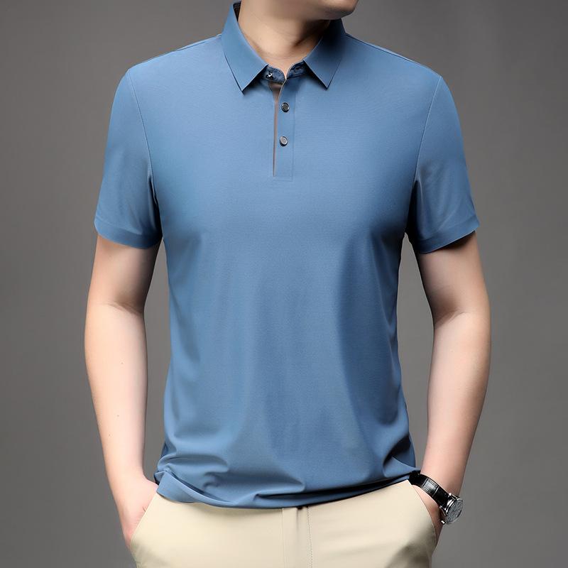 Cool Breathable Short-Sleeved Polo Shirt Business Casual Summer Fashion Half Sleeve Lapel T-shirt High Quality