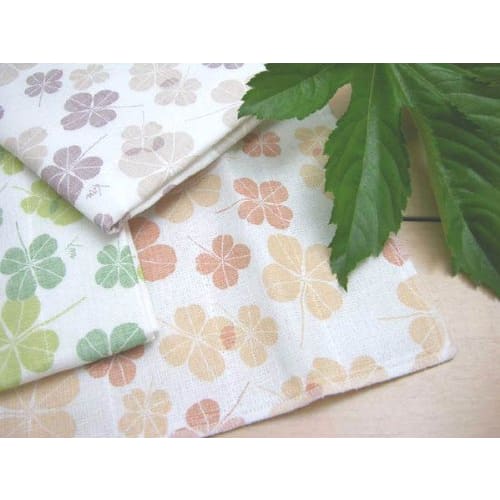 Shirayuki Yuzen Dishcloth, Made In Japan, Chlorine Bleach Safe, Soft To the Touch, Clover/Young Leaf, F