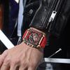 Men's Sports Chronograph Wrist Watch For Men Army Silicone Strap Square Quartz Stop Watch
