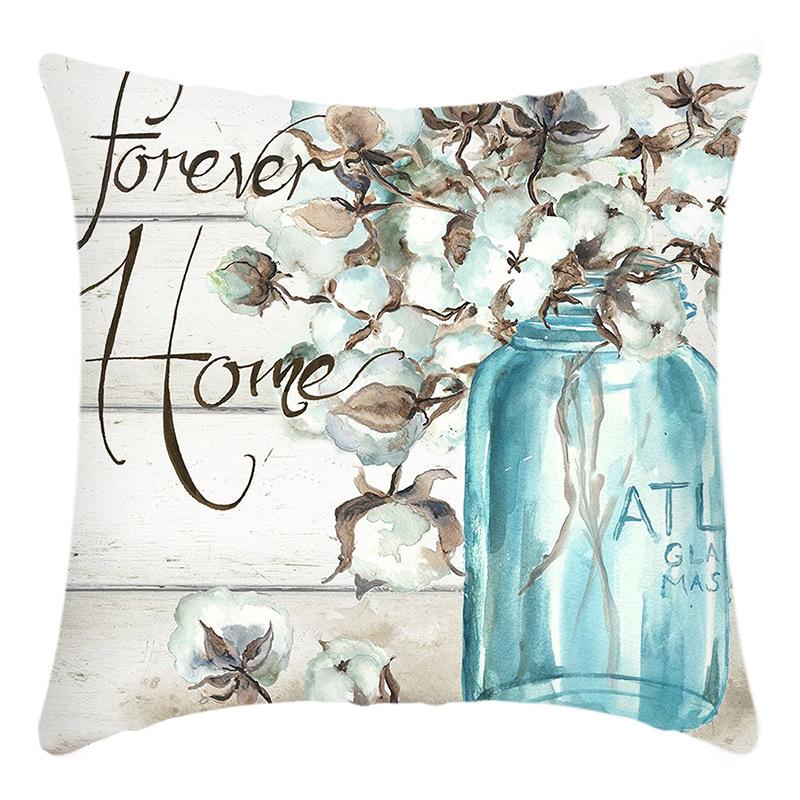 

Новый зеленый растение хризантема принт принт с буквами наволочка для дома дивана подушка чехол 45 * 45Cm pillowcase