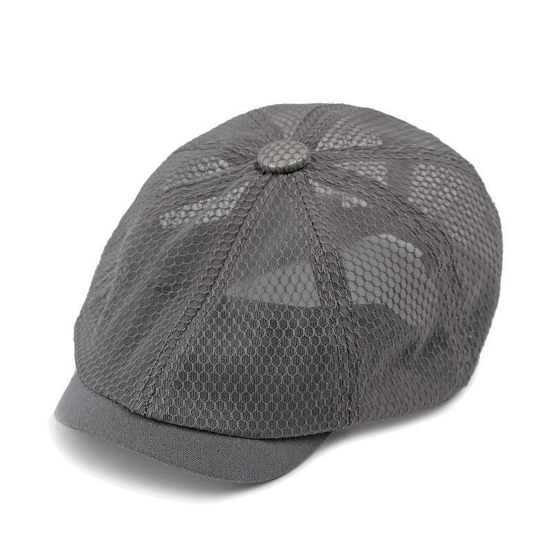 Men's Octagonal Hat Summer Breathable Sunscreen Sun Hat Retro Newsboy Hat For Women