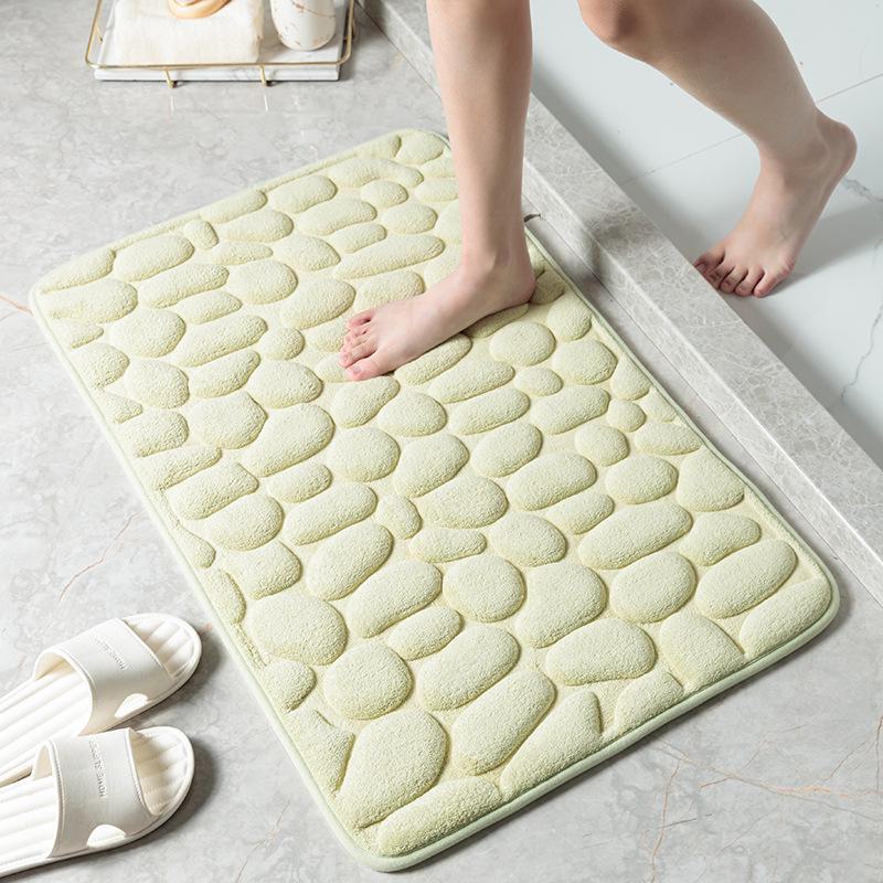 Pebble Embossed Water-Absorbent Non-Slip Door Mat – Cute, Durable Carpet for Bathroom and Entrance.
