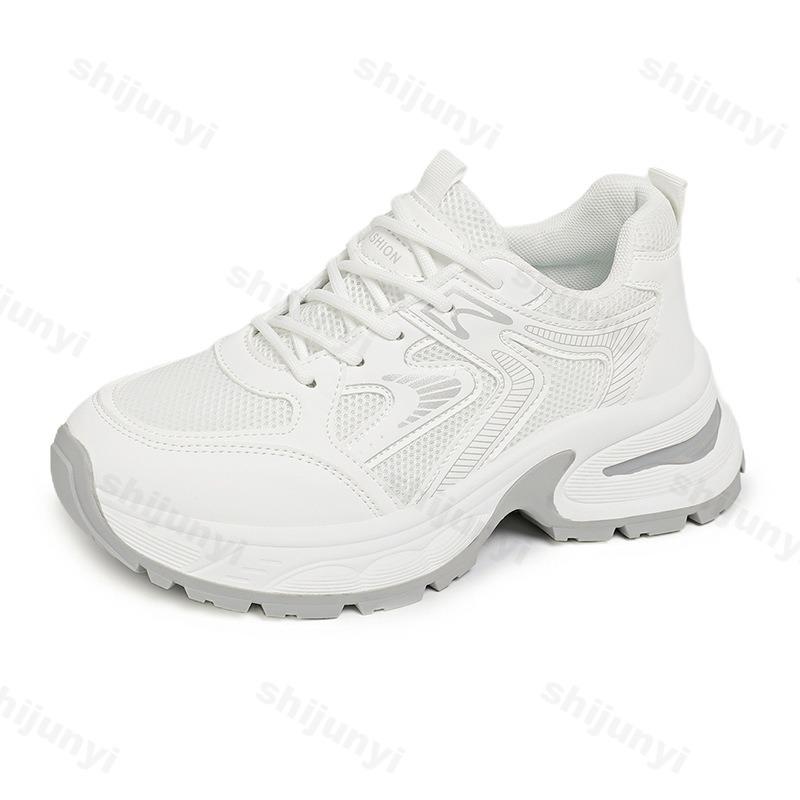 Women's Platform Sneakers 2026 Spring New Breathable Mesh Comfort Soft Designer Casual Sports Shoes Daily Versatile Chunky Shoes