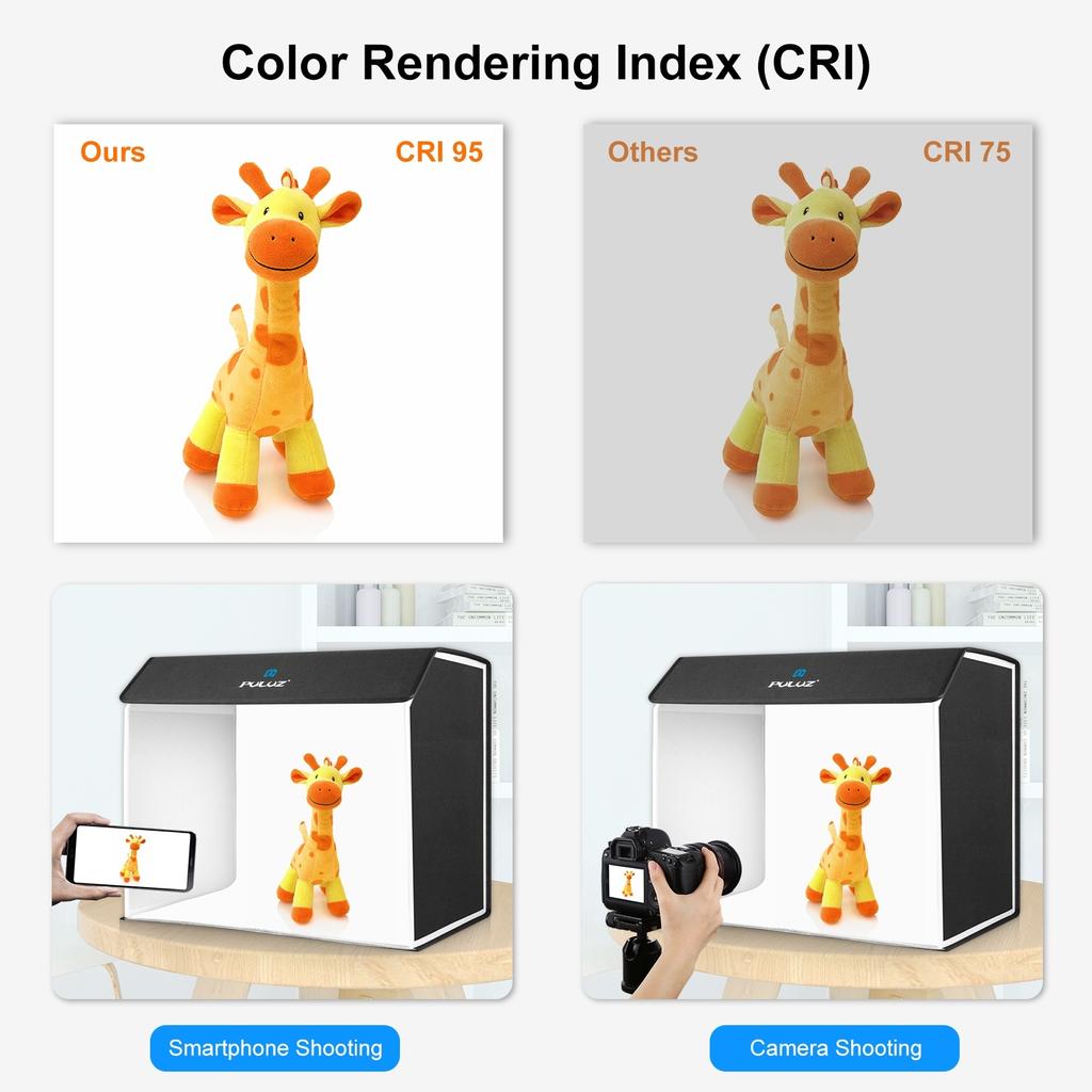 PULUZ PU5064 Składany Namiot Świetlny LED Desktopowe Studio Fotograficzne Light Box Przenośny Sześcian Softbox 672szt.