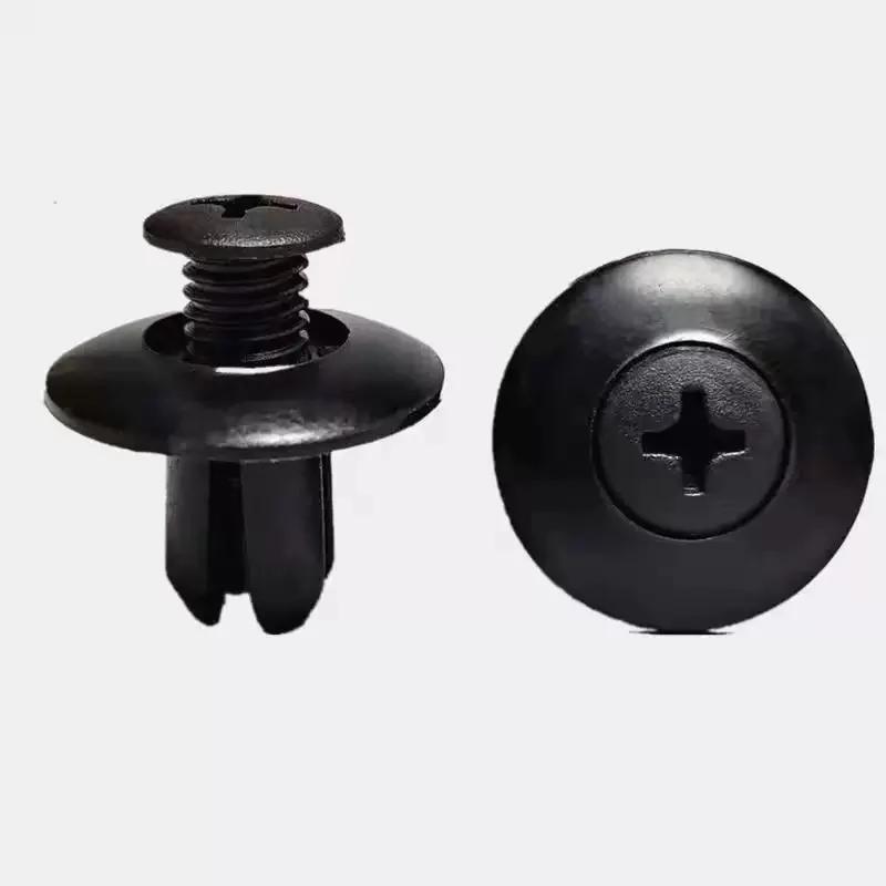 Universal Car Hole Plastic Rivets Fastener Push Clip Black Bumper Door Trim Panel Retainer Fastener Clip Car Accessories