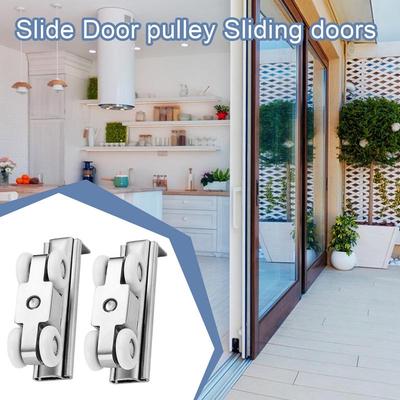 Sliding Door Pulley 2X Sliding Door Track Hangable Wheel Wear-Resistant Silent Household Renovation Accessories For Large Room