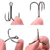 50Pcs Round Bend Treble Hook Set High Carbon Steel Fishing Hook High Carbon Steel Heavy Duty Fishing Tackle Set with Box