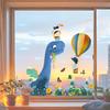 Dinosaur Hot Air Balloon Window Sticker for Balcony Bedroom Kindergarten Glass Home Decoration Self-Adhesive