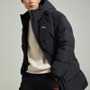 Anta FW22 Solid Color Logo Print Long Zip Hooded Down Jacket Men Outerwear Black 952247976-2
