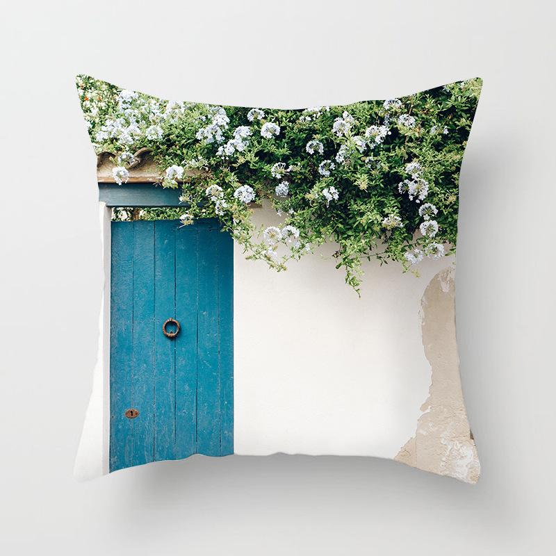 Modern Simple Landscape Car Print Sofa Pillow Cushion Cover Home Soft Furnishings