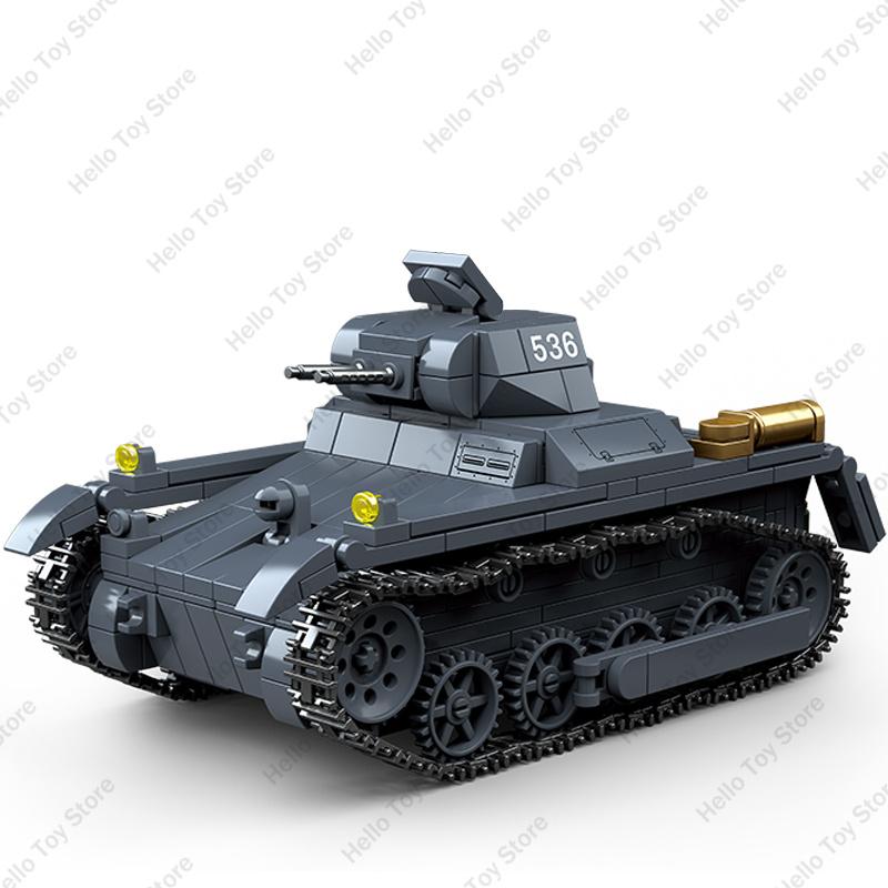 

Нові військові Німеччини Panzer I Основний бойовий танк Будівельні блоки Фігурки армійських солдатів Другої світової війни Цеглинки Модельні іграшки для дітей Подарунки для хлопчиків