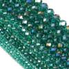 1 Strand 3 4 6 8 10mm Faceted Crystal Beads Peacock Green Rondelle Flat Glass Loose Spacer Beads For Jewelry Making DIY Necklace
