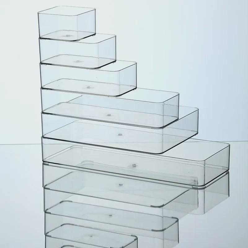 Transparent Acrylic Badge Card Storage Box with Dustproof Square Protection and Display Stand