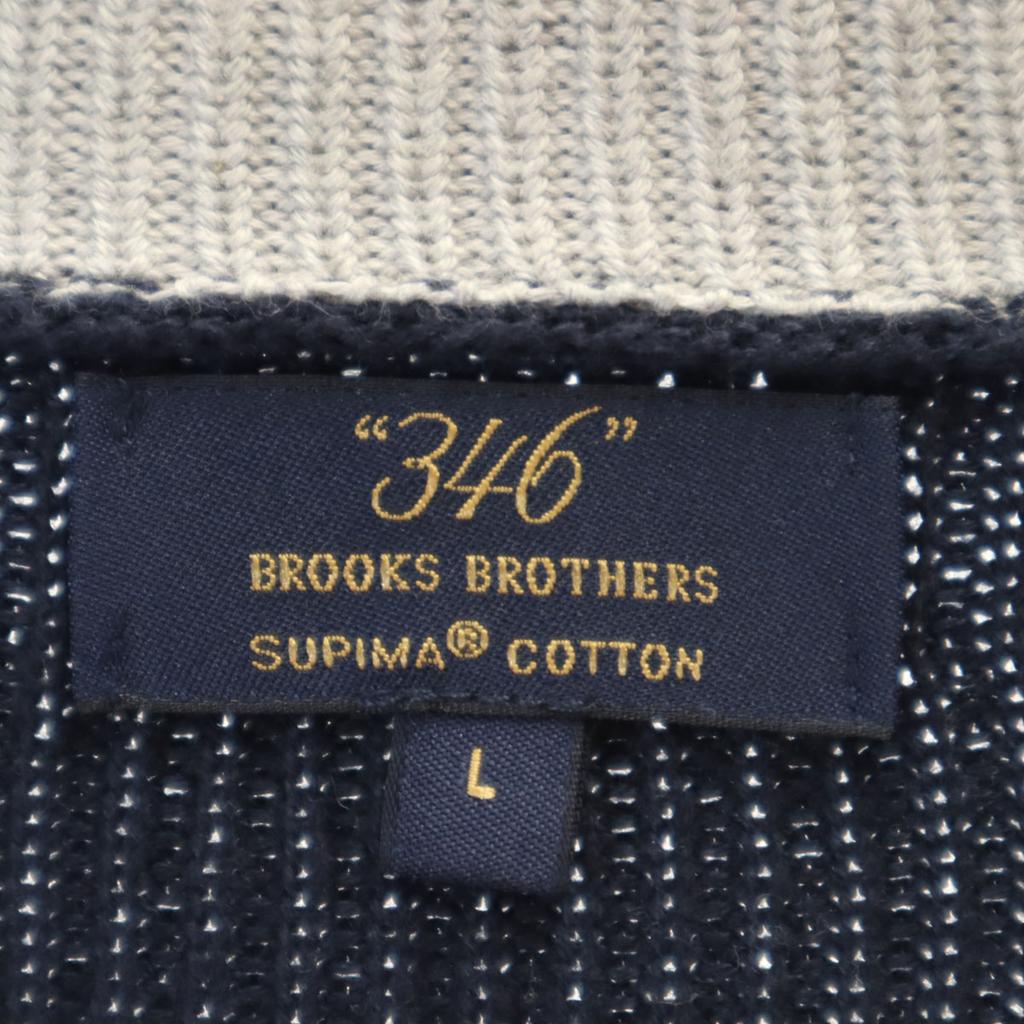 346 BROOKS BROTHERS Long sleeve Half zip sweater L Navy knit Men's Used