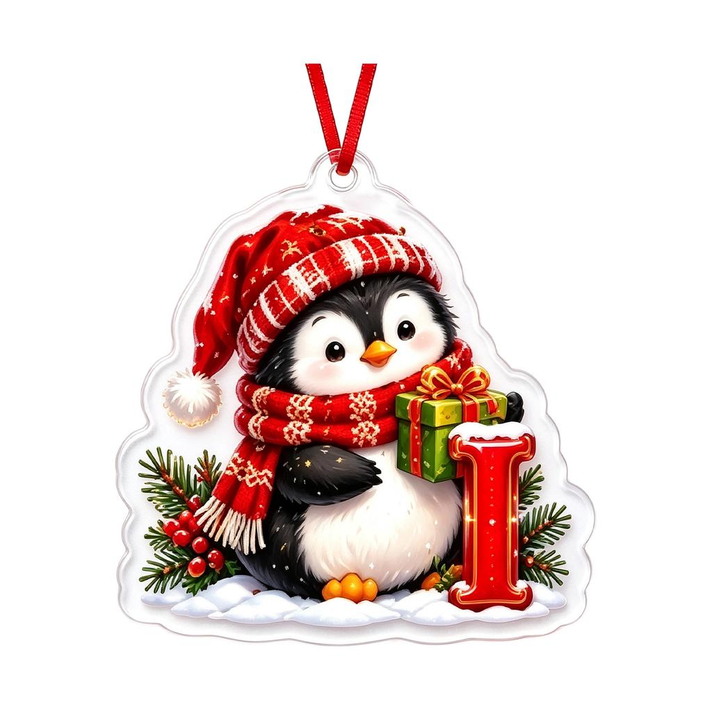 Weihnachtsbrief 2D Acryl Hängeornament, Weihnachtsdekoration für Baum und Zuhause
