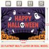Party Backdrop Halloween Flat Spooky Gothic Skull Pumpkin Birthdays Showers Weddings Photo Booth Decor Front Door Decor