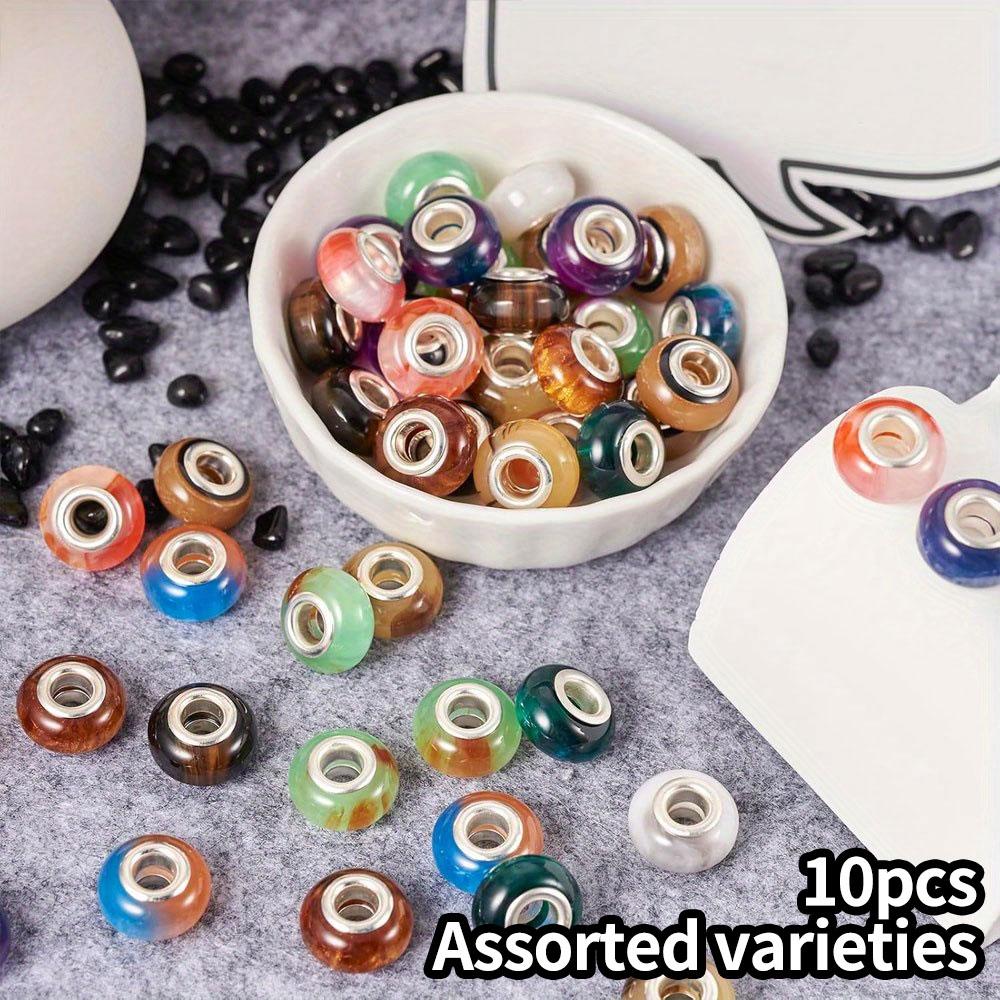 

10/30/50pcs resin material large hole beads random color craft beads retro decorative beads DIY bracelet necklace earrings keychain jewelry making 10pcs