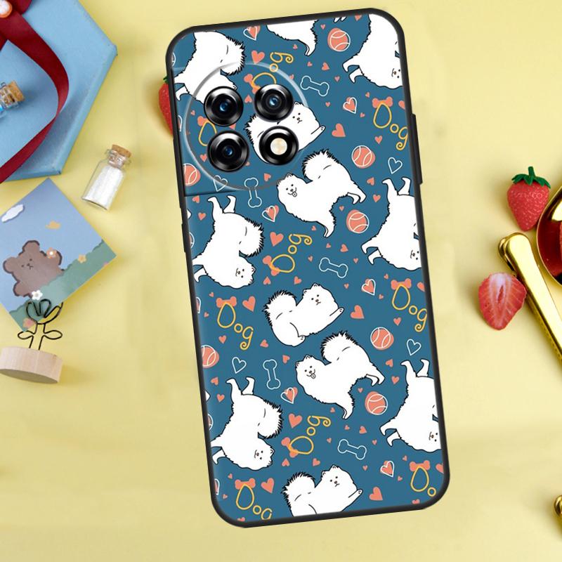 Japanese Spitz Dog Case For OnePlus 13T 13R 12 12R 15 13 11 10 10T 8T Nord 5 CE 2 3 4 Lite Nord N20 N30 Cover