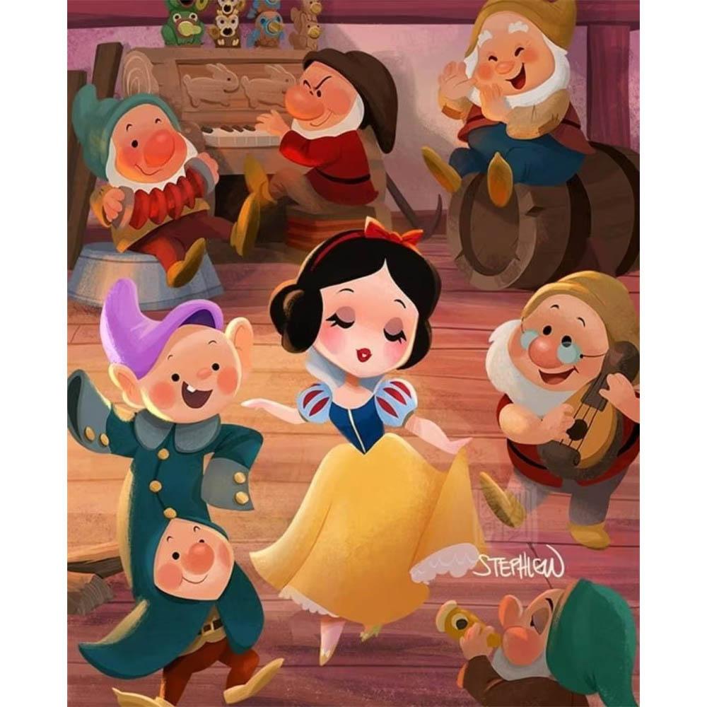 Disney Classic Princess Collection Q Version 5D Diamond Painting Full of Diamonds DIY Handmade Diamond Painting Cartoon Decorative Painting Kit