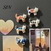 Decorative Fridge Magnets 5Pcs Cartoon Cat Refrigerator Magnet Set, Hand-painted Kitten for Kitchen Gadgets Locker Whiteboard, Decoration Accessories,