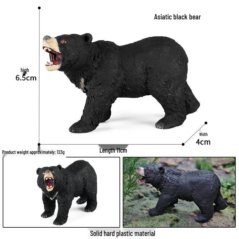 Wild Safari Animal Figurines: Giraffe, Elephant, Rhinoceros, Brown Bear, Tiger, Lion, Leopard, Hippopotamus - Solid Cognitive Toys