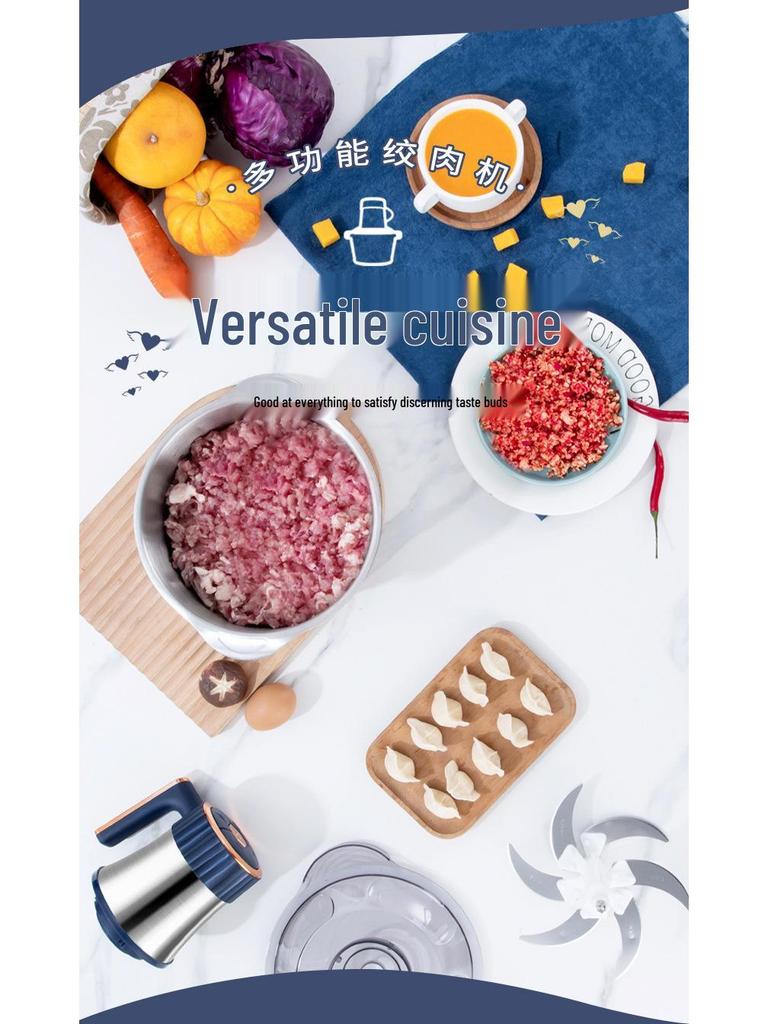 5L Stainless Steel Automatic Meat Grinder & Food Processor