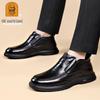 Genuine Leather Men's High-Top Winter Shoes - Warm Cowhide with Thick Velvet Lining