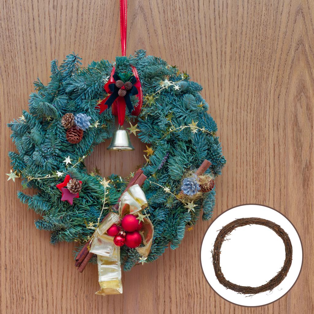 Natural Grapevine Wreath 30cm Rattan Twig Vine Branch Hoop for DIY Christmas Craft Decorative Vine Branch Garland