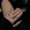 Romantic Liquid Metal Butterfly Ring for Women Elegant Irregular Pleated Texture Exquisite Punk Finger Rings Fashion Jewelry
