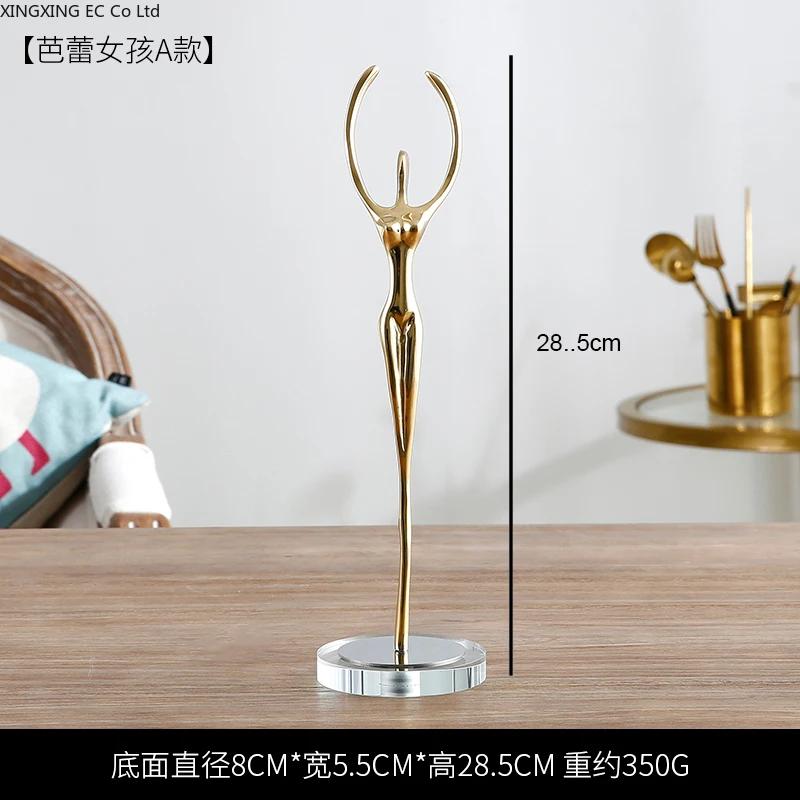Pure Copper Ballet Girl Decoration Modern Light Luxury Creative Character Crafts Gift TV Cabinet Home Decoration Furnishings