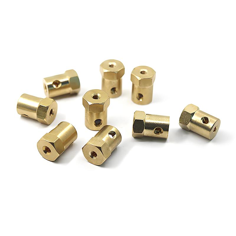 Brass Rigid Hexagonal Coupling 2/3/3.17/4/5/6/7/8mm Motor Drive Shaft Joint Wheel Hub Hex Adapter For RC Boat Car Airplane Parts