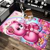 1pc Pink Teddy Bear with Flowers Chair Mat - Anime Cartoon Design, Festival Gift, Non-Slip Carpet for Office and Home Decor, Suitable for All Seasons.