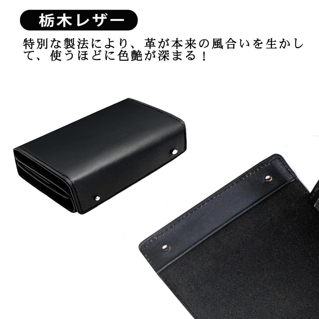 boshiho Bifold Wallet Tochigi Leather Coin Purse Card Holder Bifold Compact Wallet Box Coin Purse Bill Holder Large Capacity Small Wallet Left Handed