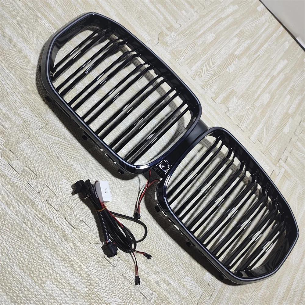 Dual Slat With LED Lights Front Kidney Grill Grille For BMW X5 G05 M50i M50d xDrive30d 40i 40d Pre-LCI 2018-2023 Bodykits Tuning