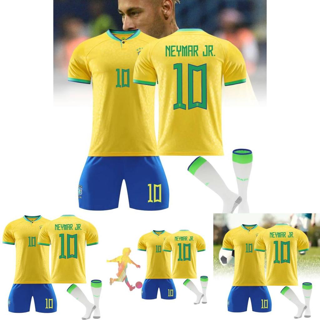 High-quality 2223 Brazil Football Uniform Set For Adults And Kids Outdoor Fitness And Sports