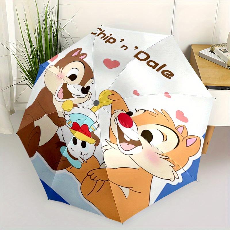 

1pc Chip,Dale Automatic Folding Umbrella: Compact 8 Bone Design Cartoon Outdoor Travel Companion, Business Umbrella, Christmas Valentine s D