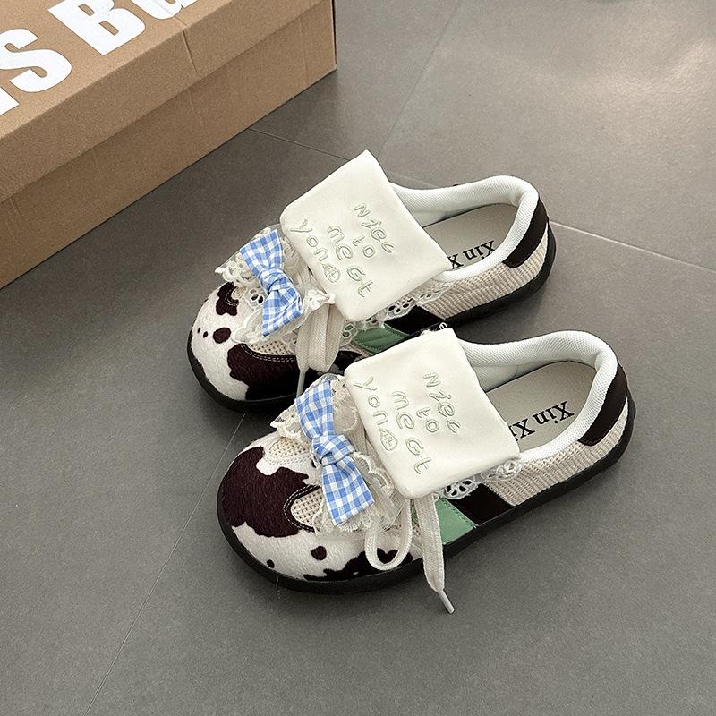 Cute versatile niche style flip ballet puff single shoes women's 2025 spring new ugly cute casual moral training shoes tide