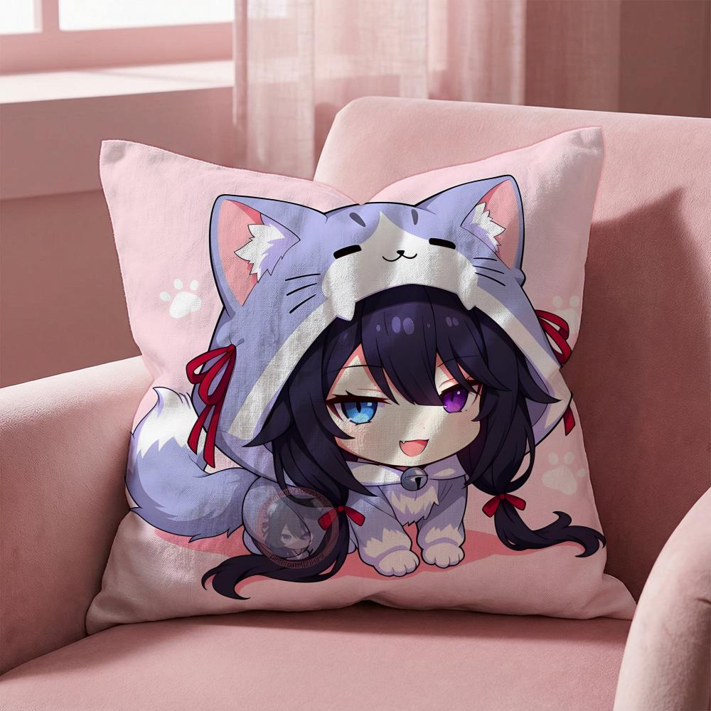 D-DATE A LIVE ANIME Cushion Cover Multi-Scene Pillow Cover for Home & Car - Reversible, Soft & Durable for Daily Use