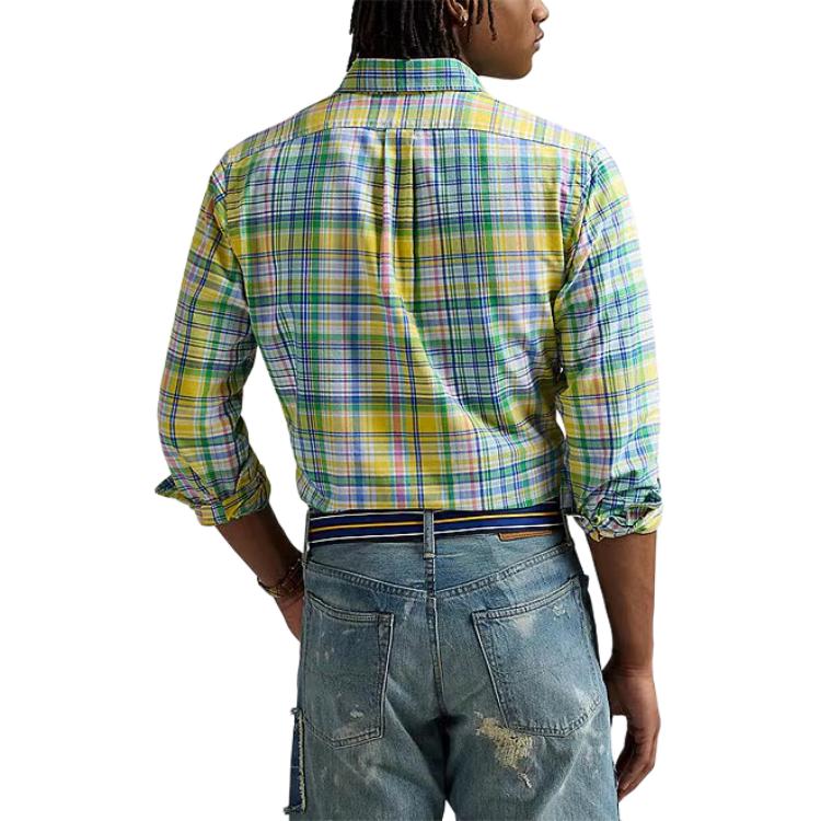 Polo Ralph Lauren Classic Fit Plaid Oxford Long Sleeve Shirt Men Shirts 710966427-002